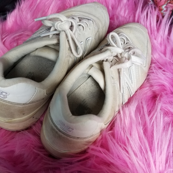 New Balance White Beige Suede Sneaker size 8 wl696wpb - Picture 5 of 5